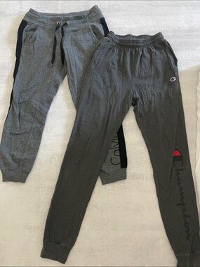 Calvin Klein Gray Sweatpants Joggers Duo - Dark and Heather Gray